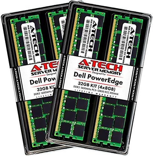 A-Tech 48 GB (6x8 GB) RAM Dell PowerEdge T320, T420, T620 Kule Sunucular / DDR3 1600 MHz ECC-RDIMM PC3-12800 2Rx4