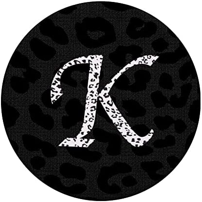 Leopar Çita Hayvan Baskı Monogram Mektup K PopSockets Değiştirilebilir PopGrip