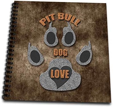 3dRose db_22113_2 Gri ve Kahverengi Pitbull Köpek Aşk Köpek Irkı-Hafıza Kitabı, 12'ye 12 inç