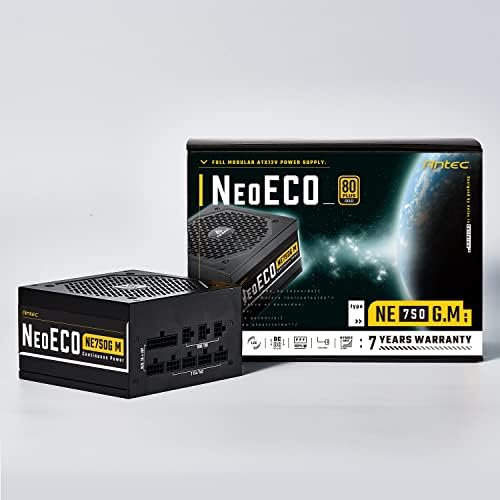 Antec NeoECO Serisi NE750G M, 80 Plus Gold Sertifikalı, Faz Dalgalı Tasarıma Sahip 750W Tam Modüler, Japon Kapaklar,