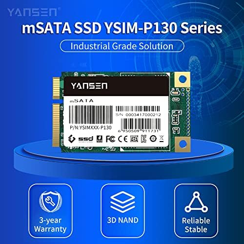 YANSEN Endüstriyel Sınıf 1 TB mSATA SSD, 3D NAND TLC Dahili SSD ile Phison Denetleyici, yazarkasa ile Uyumlu / Otomat