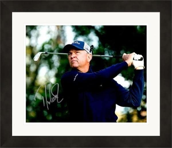 Davis Love III imzalı 8x10 fotoğraf (Amin Corner The Masters Augusta Golf Club) SC3 Keçeleşmiş ve Çerçeveli-İmzalı