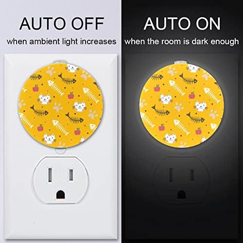 2 Paket Plug-in Gece Lambası LED Gece Lambası Alacakaranlıktan Şafağa Sensörü Çocuk Odası, Kreş, Mutfak, Koridor Kılçık