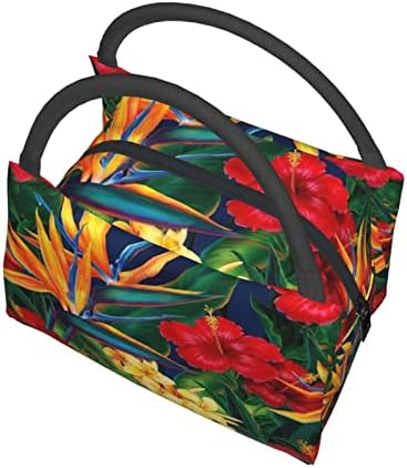 ASYG Hawaii Öğle Yemeği Çantası, Hawaii Tropikal Çiçek Tote Yemek Çantası Öğle Yemeği Tutucu çiçekli çanta İş için