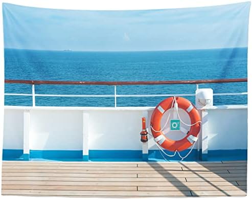 BELECO Cruise fon kumaşı 7x5ft Cruise gemi güvertesi Zemin Cruise Parti Süslemeleri için Mavi Deniz ve Gökyüzü Okyanus