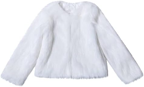 NaRHbrg Bayan Vintage Oyuncak Kırpılmış Kış Giyim Taklit Kürk Uzun Kollu Mahsul Ceket Tüylü Kısa Ceket Açık Ön Hırka