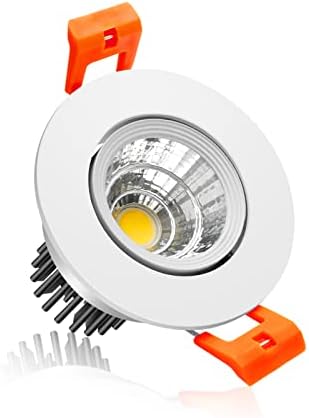 2 İnç LED Gömme Tavan ışığı, 3W Kısılabilir LED Downlight, Sürücülü 60 ışın açısı COB gömme ışıklar, Gün ışığı Beyazı