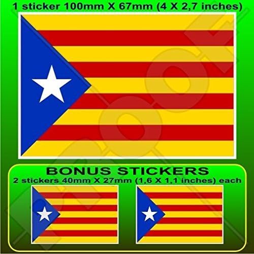 KATALONYA Katalan Bağımsızlık Mavi Bayrak İSPANYA Estelada Blava İspanyolca 4 (100mm) vinil yapışkan, çıkartması x1