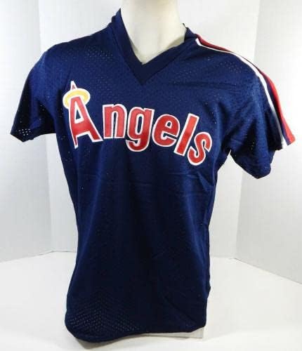 1983-90 California Angels 27 Oyun Kullanılmış Mavi Forma Vuruş Uygulaması DP21599 - Oyun Kullanılmış MLB Formaları