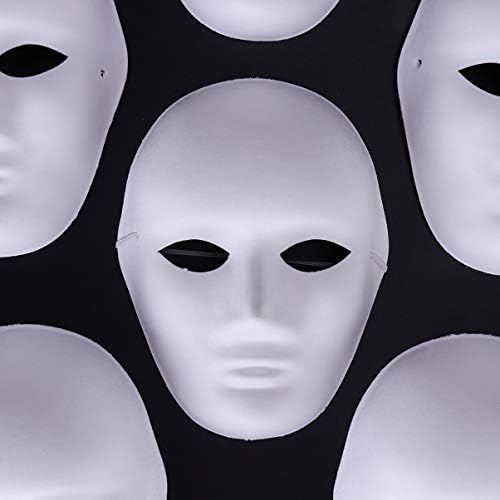 KESYOO 48 Adet Tam Kağıt Cadılar Bayramı DIY Boş Boyama Cosplay Mardi Gras Cadılar Bayramı Masquerade Maskeleri Boş