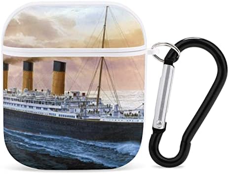 Retro Titanic Ünlü Eski Tarihi Kulaklık Kılıfı Koruyucu sert çanta Taşıma çantası Anahtarlık ile Uyumlu AirPods ile