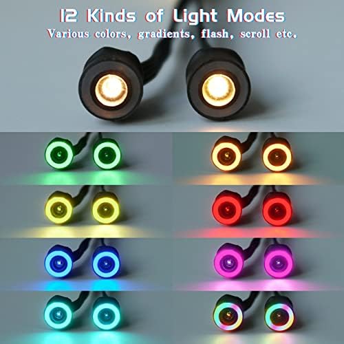 OGRC RC ışık RC farlar melek gözler 12 modları 1/24 RC ışık eksenel SCX24 C10 / JLU/sürgü/Bronco / Jeep gladyatör