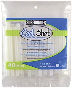 Surebonder Cool Shot Ultra Düşük Sıcaklık için Sıcak Tutkal Çubukları, Değer Paketi, Mini Boy 4 - 40 Paket-ABD'de