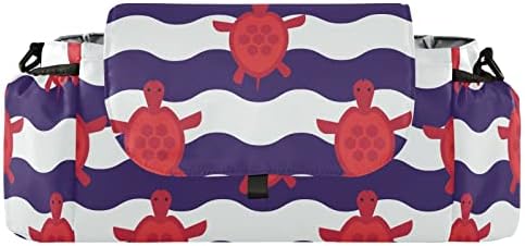KFBE Deniz Kaplumbağası Bebek Arabası Organizatörler Evrensel 2 Bardak Tutucu ve Çıkarılabilir Omuz Askısı, büyük