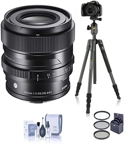 Sigma 65mm f/2.0 DG DN Çağdaş Lens Sony E, paket Vanguard VEO 2 GO 235CB Seyahat Tripod ve Top Kafa, filtre kiti,