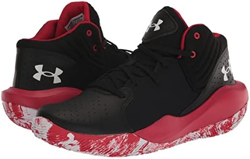 Zırh altında Unisex Jet '21 Basketbol Ayakkabısı, (002) Siyah/Kırmızı / Beyaz, 9.5 ABD Erkekler