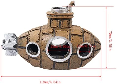 RLECS Yüzen Balık Tankı Dekorasyon, Bronz Küçük Sevimli Retro Peyzaj Denizaltı Yetiştiriciliği Tankı Akvaryum Malzemeleri