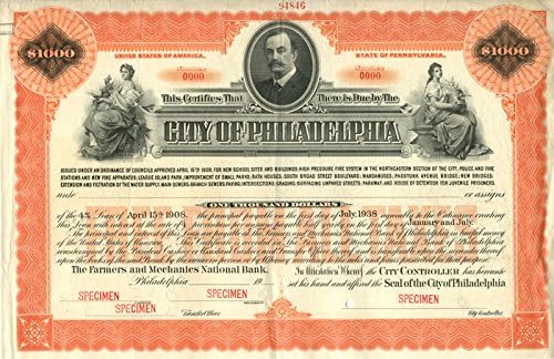 Philadelphia Şehri 1000 Dolarlık Tahvil