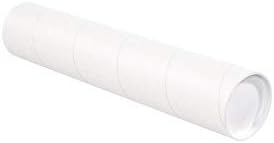 Tubeequeen Kapaklı Beyaz Posta Tüpleri, 2 inç x 12 inç kullanılabilir uzunluk (50 Paket)