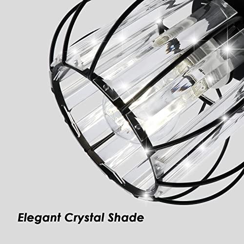TİSLYCO Modern yarı gömme montaj tavan ışık fikstürü E26 Mini kristal avize ışık krom küçük tavan lambası iç aydınlatma