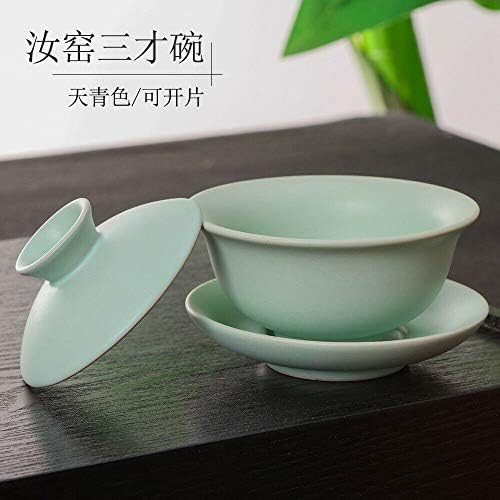 Ru Porselen Kaplı Kase Ru Fırın Seladonlar Sancai Kase Gongfu Ruyao Gaiwan Çin'de 150 ml Dayanıklı Çay Takımları