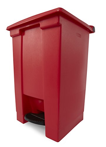 Rubbermaid Ticari Ürünler Legacy Step-On Çöp Tenekesi / Konteyner, 12 Galonluk, Kırmızı, Eller Serbest Sıhhi Kullanım