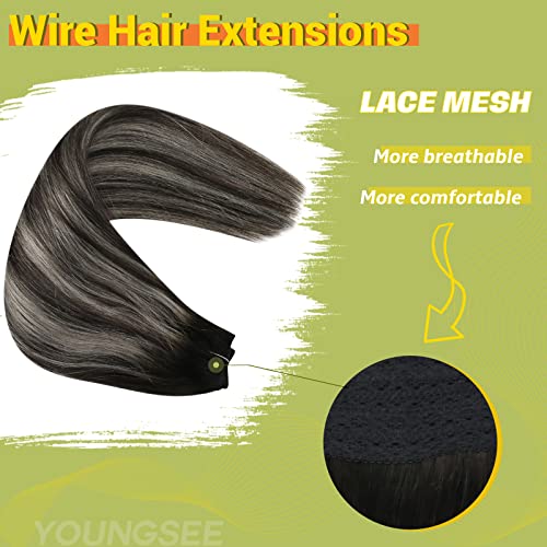 Paketler-2 Ürün: YoungSee tel saç ekleme insan saçı 12 inç klipsli postiş gerçek insan saçı 12 inç Ombre Siyah Gümüş