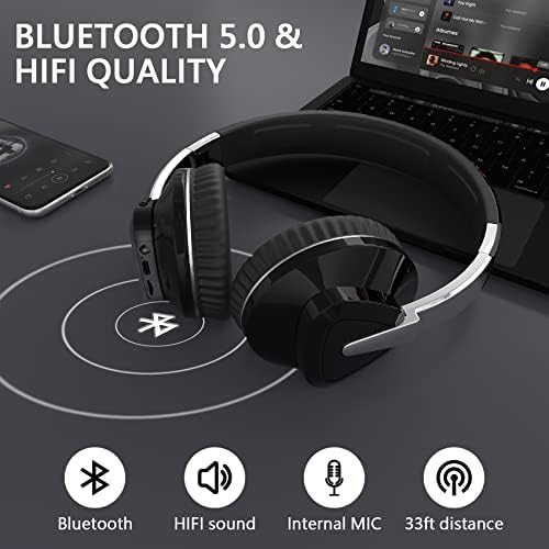 Aşırı kulaklıklar Kablosuz Bluetooth Gürültü Önleyici mikrofonlu kulaklıklar, 40 Saat Çalma Süresi, Rahat Protein
