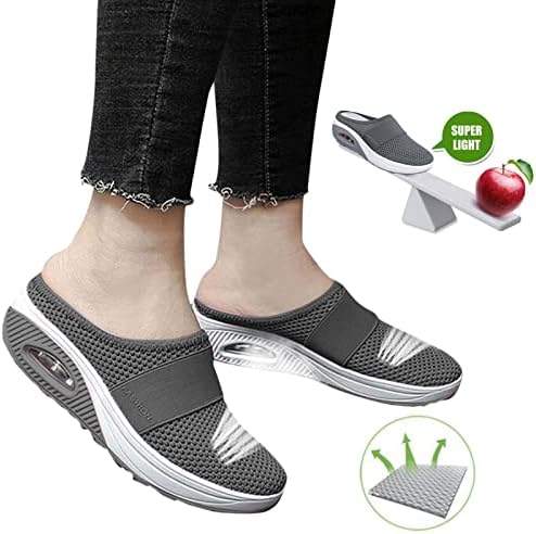 PGOJUNI kadın Moda Sneakers, kadın hava yastığı Yaz yürüyüş ayakkabısı-Ortopedik Diyabetik Platformu Örgü Katır Sandalet