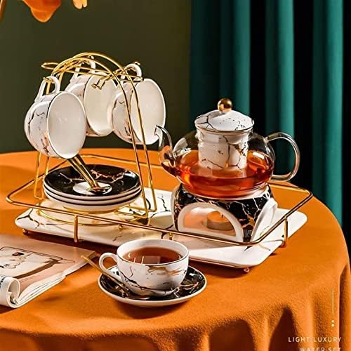 YQBUER öğleden sonra çay bitkisel çay seti ev oturma odası cam ısıtmalı meyve demlik çiçek çay fincanı
