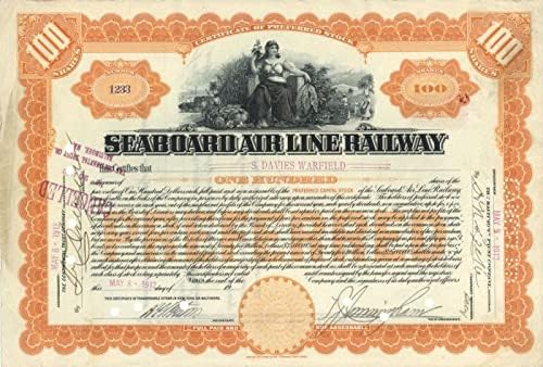 Seaboard Hava Hattı Demiryolu-Demiryolu Stok Sertifikası