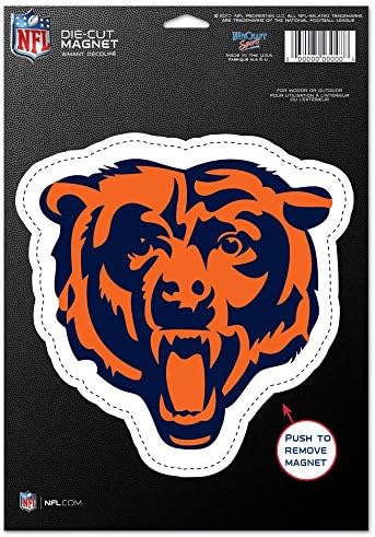 NFL Chicago Bears 83712010 Kalıp Kesim Logo Mıknatısı, Küçük, Siyah