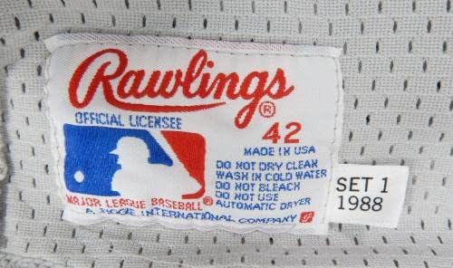 1988 Detroit Tigers Boş Oyun Verilmiş Gri Forma Vuruş Uygulaması 42 806-Oyun Kullanılmış MLB Formaları
