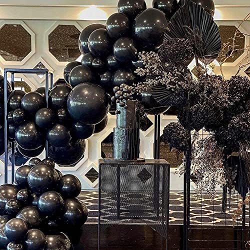 JOYYPOP Siyah Balonlar 100 Adet Siyah Parti Lateks Balonlar Mezuniyet Doğum Günü Yıldönümü Yeni Yıl Nişan Parti Süslemeleri