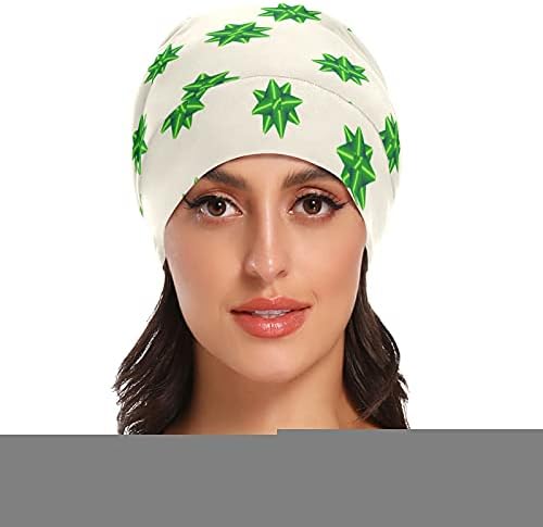 Kafatası Kap Uyku Kap Çalışma Şapka Bonnet Beanies Kadınlar için Yeşil Noel Kış Yeni Yıl Uyku Kap Çalışma Şapka Saç