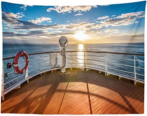 BELECO Cruise Gemi fon kumaşı 9x6ft Cruise gemi güvertesi Parti Zemin Cruise Tema Süslemeleri Yaz Tropikal Okyanus