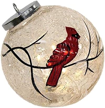 CWI Hediyeler Noel Karlı Kırmızı Kardinal Light Up Top Süsleme Tatil Ağacı Dekorasyon, Ev Koleksiyonu