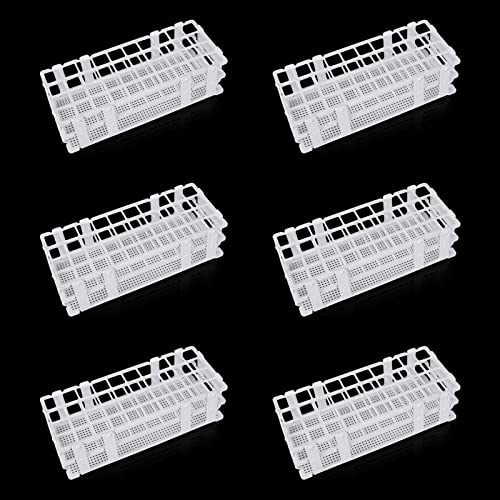 6 Paket Plastik test tüpü tutucu için 20mm Test Tüpleri, 40 Delik Laboratuvar test tüpü tutucu, ayrılabilir Bilimsel