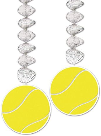 Beistle Tenis Topu Danglers (2 Paket), 30, Sarı / Gümüş / Beyaz