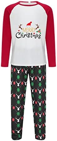 Noel Tatili Pijama Aile için 2022 Noel Uzun Kollu Çizgili Üst Ekose Pantolon Parti Eşleşen Pijama Aile için