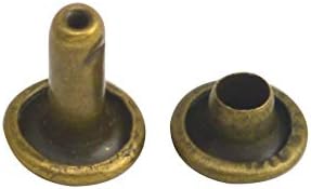 Wuuycoky Bronz Çift Kap Deri Perçinler Boru Şeklindeki metal Çiviler Kap 9mm ve Sonrası 10mm 60 Takım Paketi