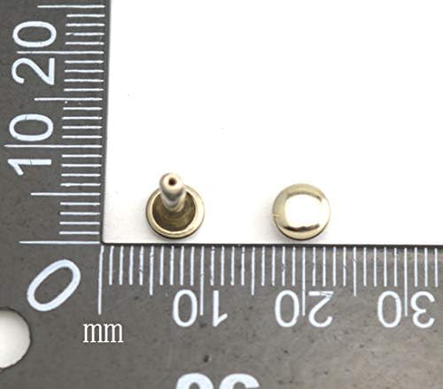 Wuuycoky Gümüş Çift Kapaklı Deri Perçinler Boru Şeklindeki metal çiviler Kap 6mm ve Sonrası 6mm Paket 100 Takım