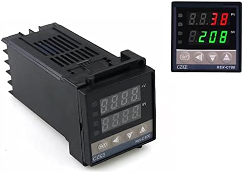 PURYN Dijital 220V PID REX-C100 sıcaklık kontrol cihazı + maks.40A SSR + K termokupl PID denetleyici seti + ısı emici