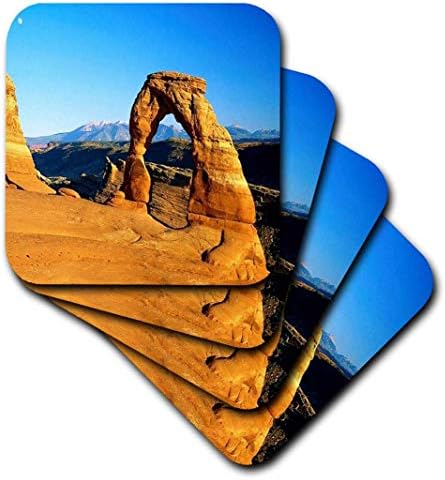 3dRose Utah Arches Ulusal Parkı-Seramik Karo Bardak Altlığı, 4'lü Set (CST_55264_3)