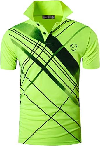 Sportides erkek Kısa Kollu Kuru Fit Spor Polo tişört T-Shirt Gömlek Tops Shirt Golf Tenis Bowling LSL195