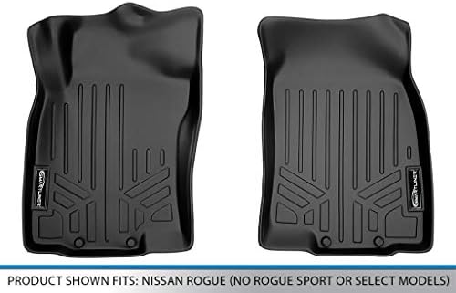 MAXLİNER Tüm Hava Özel Fit 1st Sıra Siyah Zemin Mat Liner Seti ile Uyumlu 2014-2020 Nissan Rogue (uymuyor Rogue Seçin