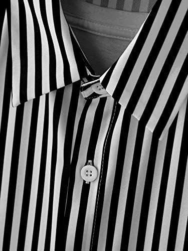 OYOANGLE erkek 2 Parça Kıyafetler Kısa Kollu Çizgili Düğme Aşağı Gömlek ve şort takımı