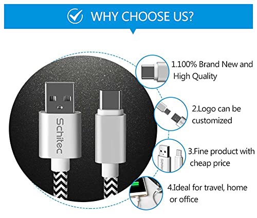 Siyah Beyaz C Tipi USB Kablosu. Samsung,Android Akıllı Telefon ile Uyumlu Hızlı Şarj