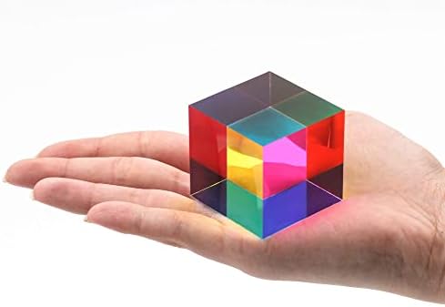 ZhuoChıMall CMY Karıştırma Renk Küp, 40mm (1.57 inç) Akrilik CMYcube Prizma Masaüstü Dekorasyon için, bilim öğretici