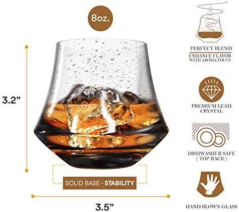 SPİRİT LUX Aroma Enhance Bourbon Glasses Erkekler için Hediye Seti, ekstra Büyük Viski Taşları, kayınbiraderi ve kayınbiraderi